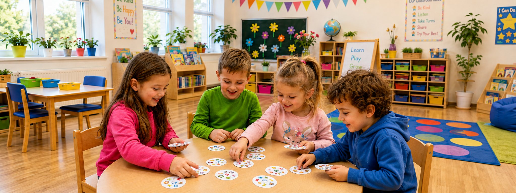 4 kids playing Dobble widebanner websize